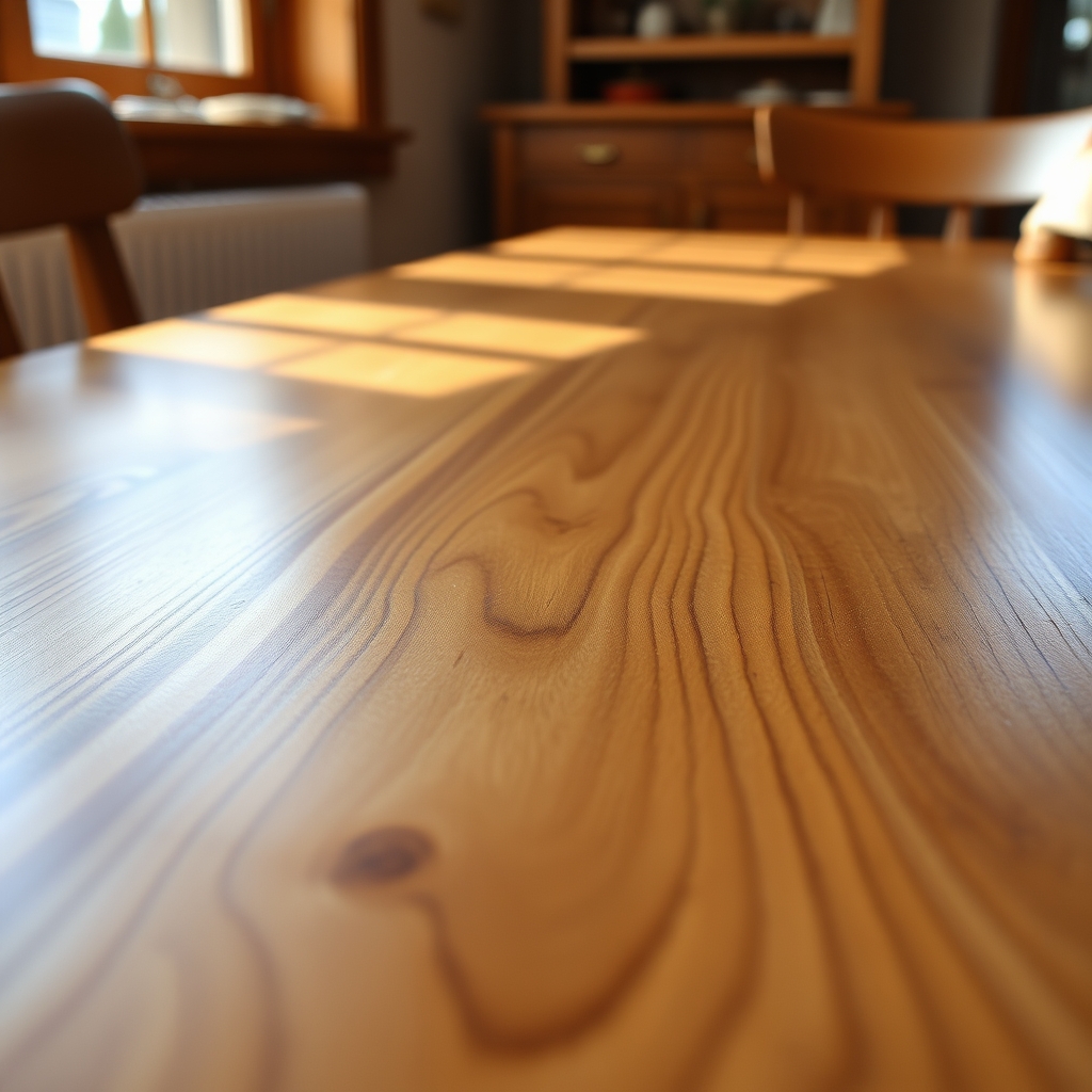 Dining table top, sanded flat and brought back to one even tone